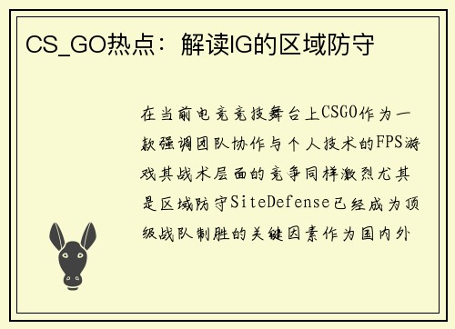 CS_GO热点：解读IG的区域防守